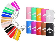 Luggage Tags Holiday Suitcase Aluminium Labels Travel Bag ID Plane Design New