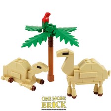 Camels with Desert Palm Tree &