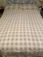 DOUBLE DUVET QUILT COVER SET GINGHAM REVERSIBLE BEIGE SMALL LARGE CHECK