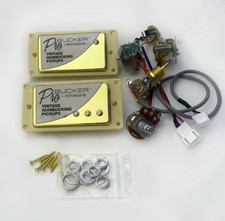 Complete Epiphone ProBucker Vintage Humbucker Pickup Set with Wiring Loom - Gold