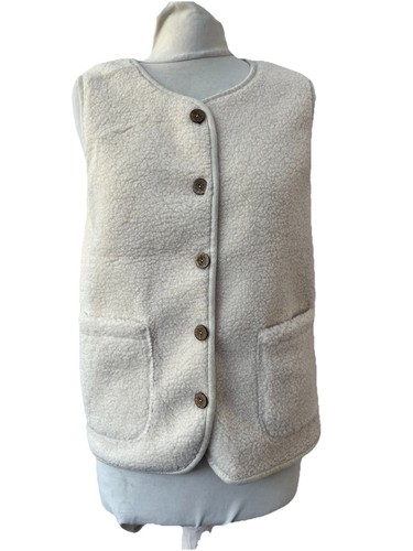 Cream fleece gilet size - cream, m