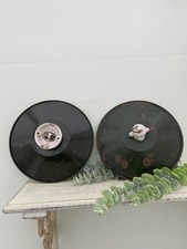 Two Lovely Vintage Green French Enamel Light shades Great Price