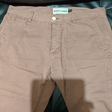 Topman Moto Men's Skinny Chinos Trousers Pink / Faded Red 36L 36 waist 32 leg