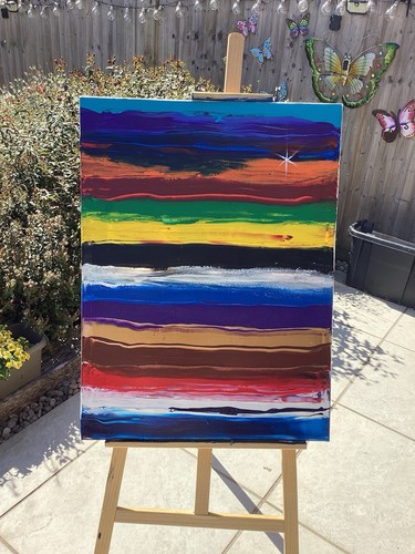 Acrylic original art abstract - acrylic,