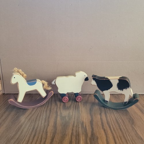 Wooden rocking horse cow - wooden,