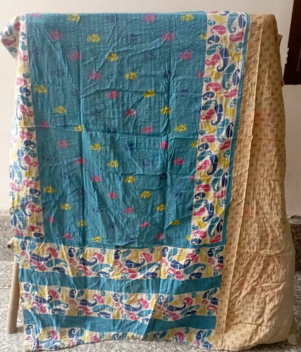 Indian kantha quilt bedspread - kantha,