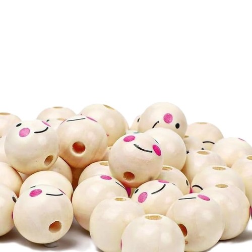 Wooden doll head beads - doll,