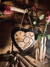 Driftwood Heart - Wall Hanging - Garden Heart - Slate Heart