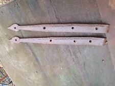 Antique Wrought Iron Barn Door Hinges Straps pair Reclaimed Salvaged 