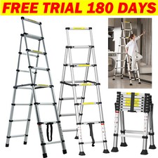 Telescopic folding step ladder - telescopic,