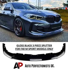 BMW 1 Series F40 Gloss Black Front Splitter Spoiler Lip M Sport Performance Kit