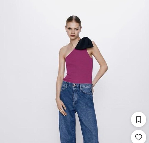 Zara pink knit one shoulder - pink, one-shoulder
