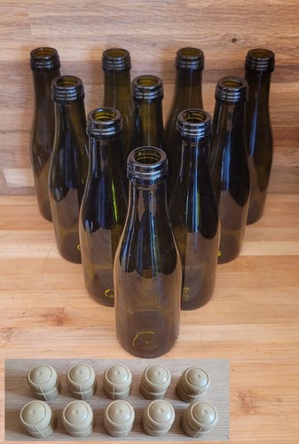 10x empty small green wine - 10x,