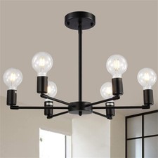 Adjustable Sputnik 6 Way Chandelier Vintage Pendant Light Retro LED Ceiling Lamp