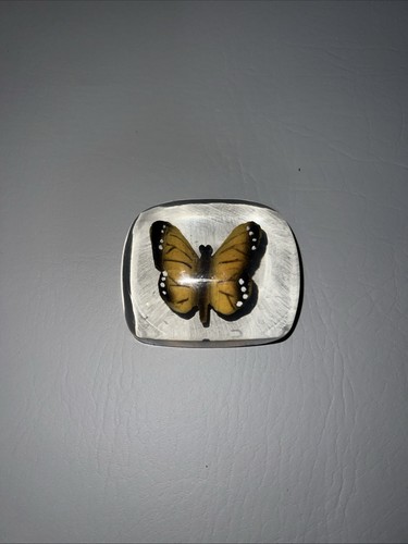 Vintage resin yellow butterfly - vintage,