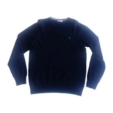 J Lindeberg Men Large Jumper Lyle True Merino Wool Crew Neck Blue Golf Sweater