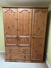 REDUCED !! Pine Bedroom Wardrobe with Drawers Large
