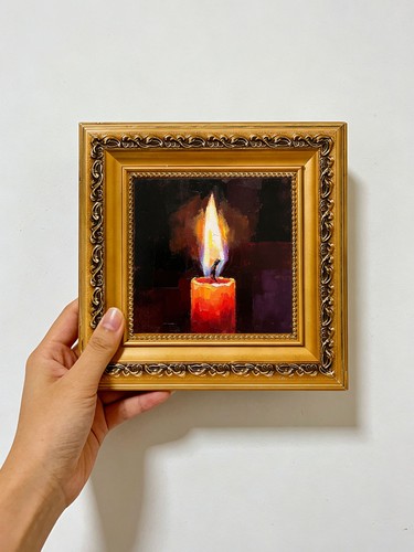 Burning candle still - still, life