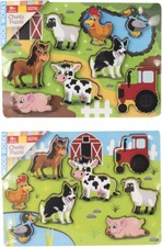 8pc Chunky Farm Animals Wooden