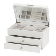 Wooden Jewellery Box Mele & Co Jayne White Wooden Jewel Case
