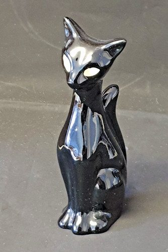 Vintage ceramic black cat - vintage,