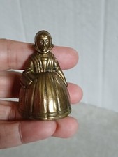 Vintage Small Solid Brass Crinoline Lady Hand Bell Made in England #15