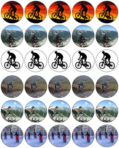 Mountain bike cupcake - mountain, toppers