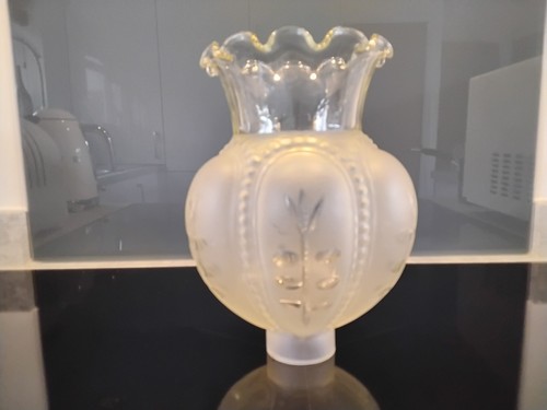 Vintage glass oil lamp shade - vintage,