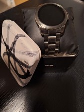 Fossil Gen5 Smart Watch In Dolphin Grey & Stainless Steel Bracelet Boxed Unused