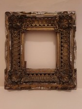 VERY EARLY Ornate Gilt Gesso Frame, rebate/picture size 17.3 cm x 15 cm, scarce.