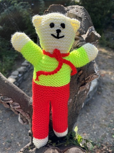 Handmade knitted teddy bear - handmade,
