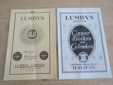 2 Vintage 1921 Lumbys Boilers Radiators & Cylinders 12pp Illustrated Catalogues