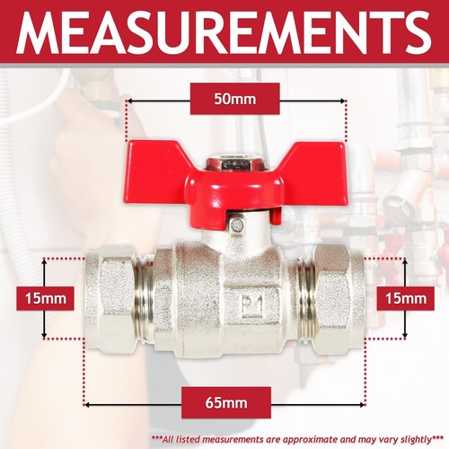 Butterfly ball valve 15mm 22mm - 15mm,