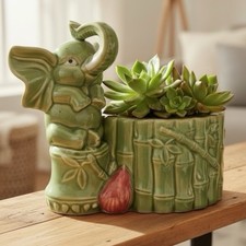 Vintage Green Elephant Lucky