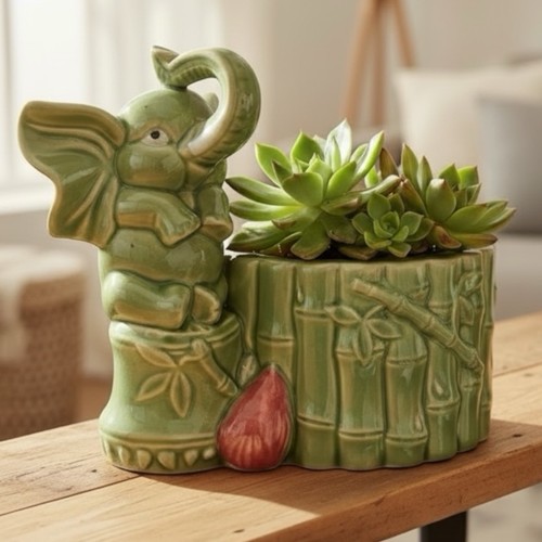 Vintage green elephant lucky - vintage,