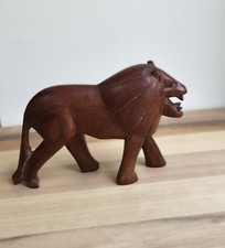 Hand-Carved Wooden Lion