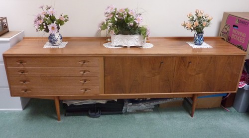 Teak and rosewood sideboard - and,