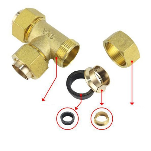 Brass pipe piece connector - pipe, t