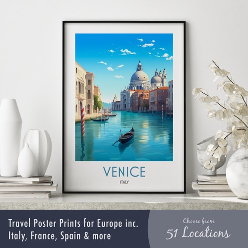 European travel poster print - travel,