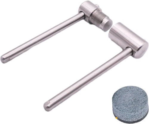 Billiard cue tip press tool - tip,