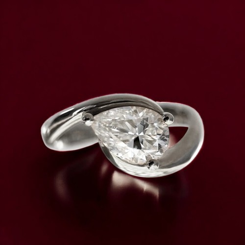 Diamond ring pear 950 - diamond,
