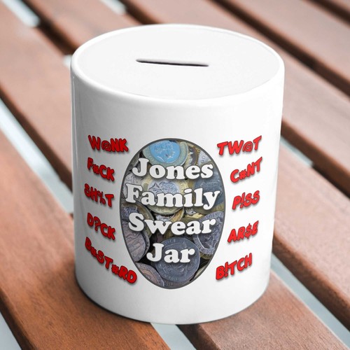 Personalised family swear jar - family,