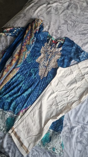 Ladies blue and cream - ladies, shalwar