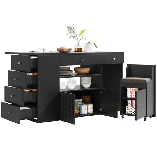 Adjustable kitchen island - adjustable, w/