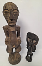 2 X African, Hand Carved, Wooden Figures, 50CM & 32CM tall