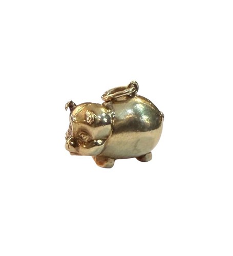 9ct vintage pig charm - , /