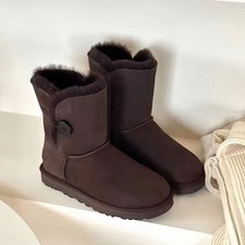 2025 Women's Shoes Mini Bailey Bow II Boots Chestnut Slip On Ankle Boots New