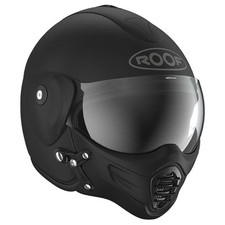 ROOF RO9 ROADSTER MATT BLACK OPEN FACE MOTORCYCLE HELMET WITH MAGNETIC CHINBAR