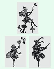 Fairy flower stencils set of 3