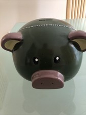 Large Money Box Piggy Bank General Oink Green Army Armed Forces Tag Design 1986